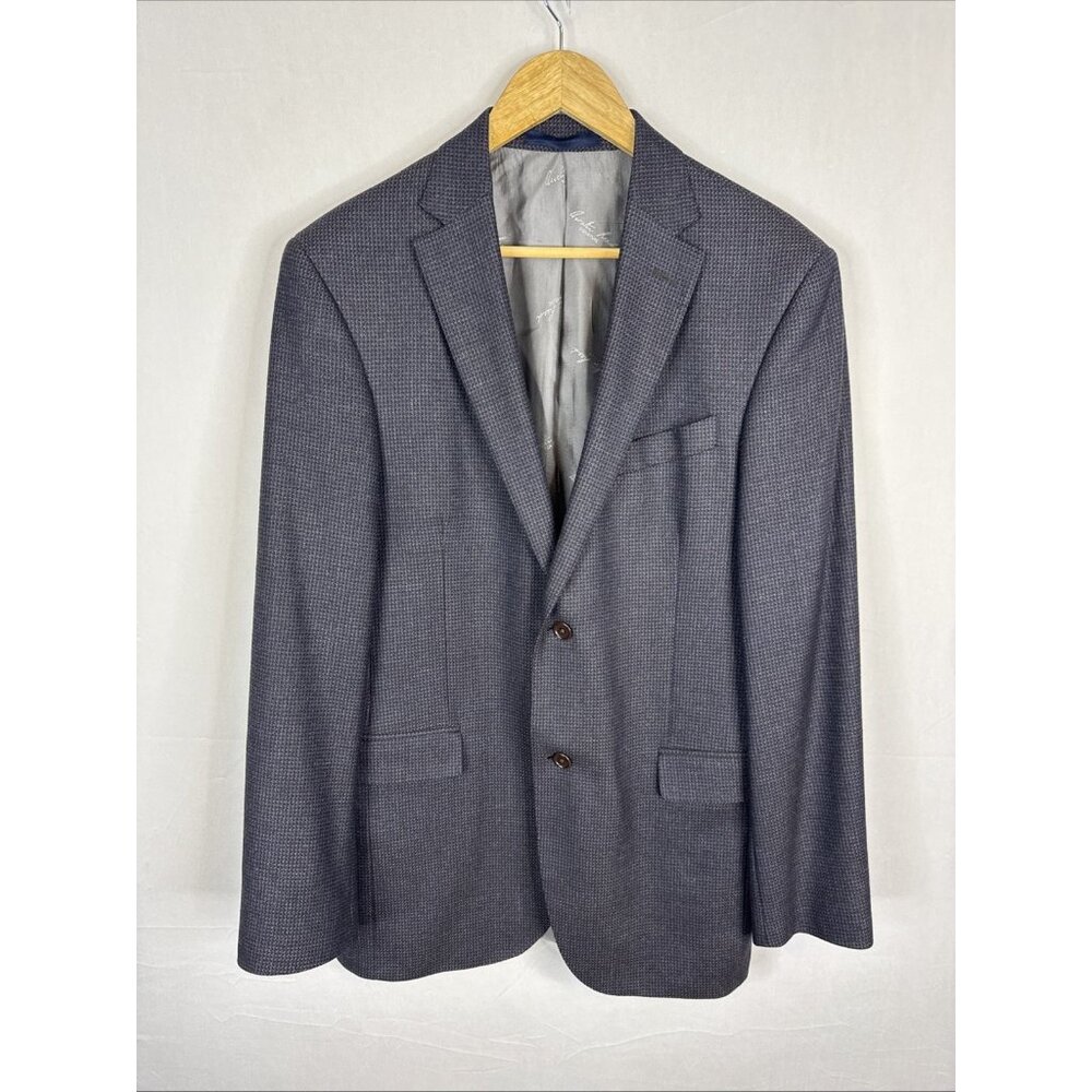 Austin Reed Signature Blue Textured Sport Coat Blazer Men’s 40R Super 110s Dino
